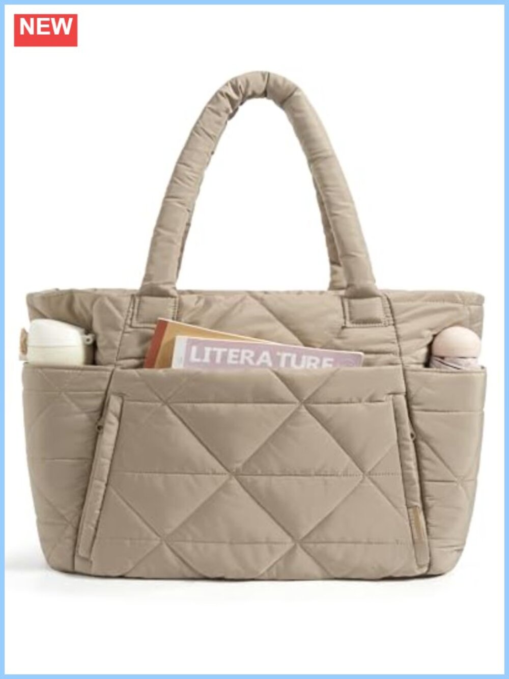 Puffer Tote Bag Large Shoulder Bag 15.6" Laptop Work Travel
